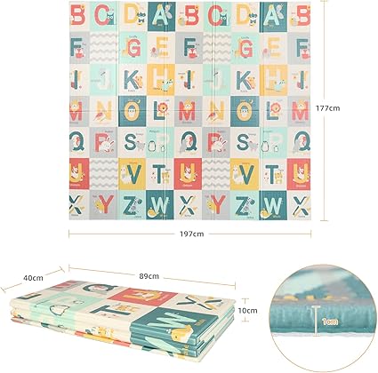 Dripex Baby Play Mat Alphabet Side